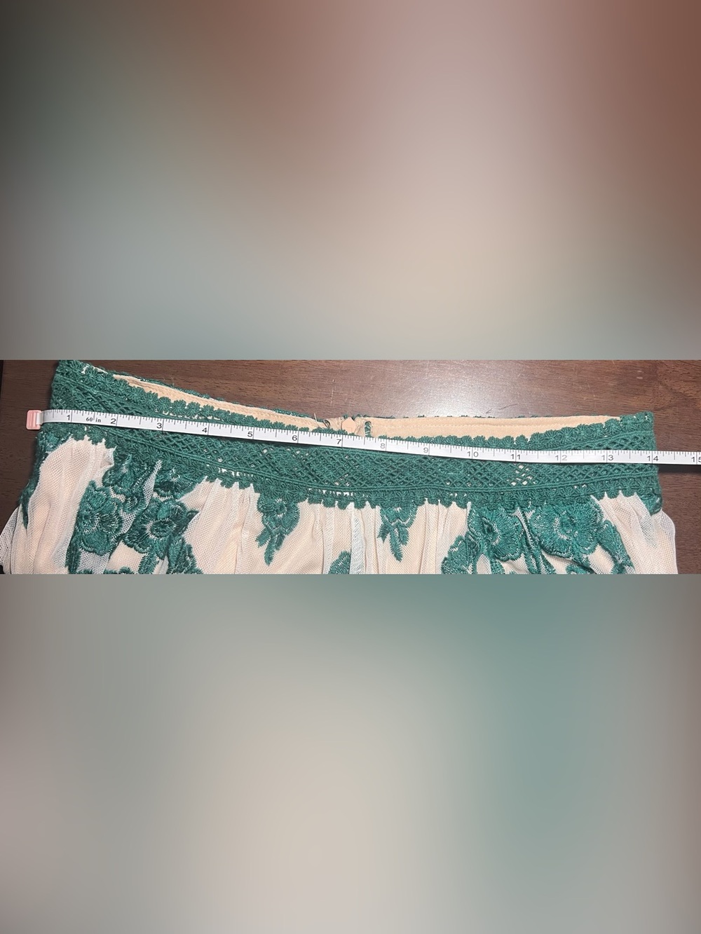 Altar'd State Arissa Floral Embroidered Maxi Skirt Cream Green *Small Flaw* Boho - Picture 4 of 5